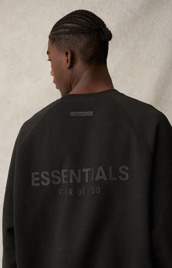 AMBERELLE Back Logo Raglan Crewneck Sweatshirt in taupe