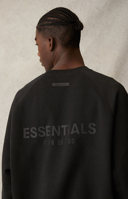 AMBERELLE Back Logo Raglan Crewneck Sweatshirt in taupe