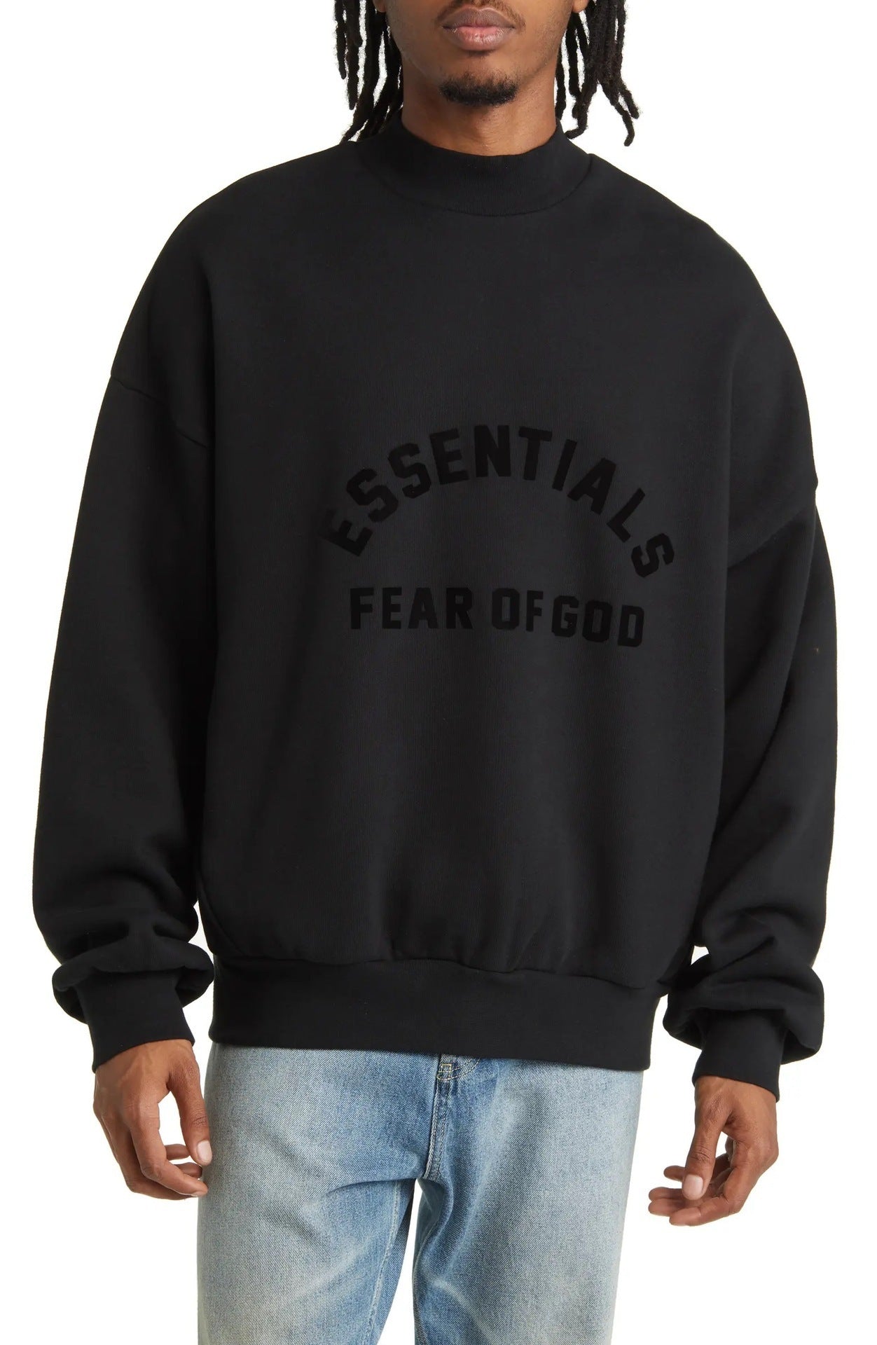 AMBERELLE Tonal Arc Logo Fleece Sweatshirt in black