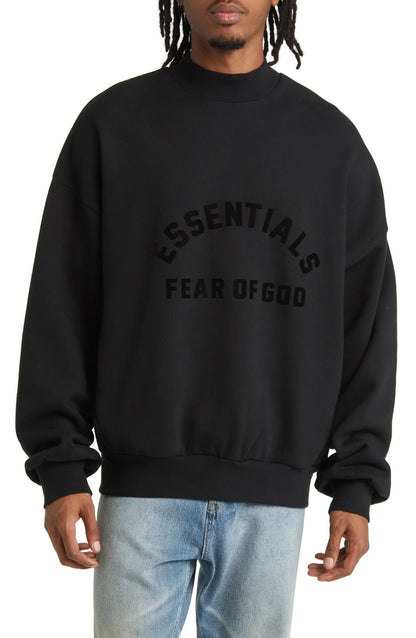 AMBERELLE Tonal Arc Logo Fleece Sweatshirt in black