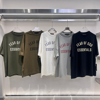 AMBERELLE Holiday Core Logo Short Sleeve Tee in cream