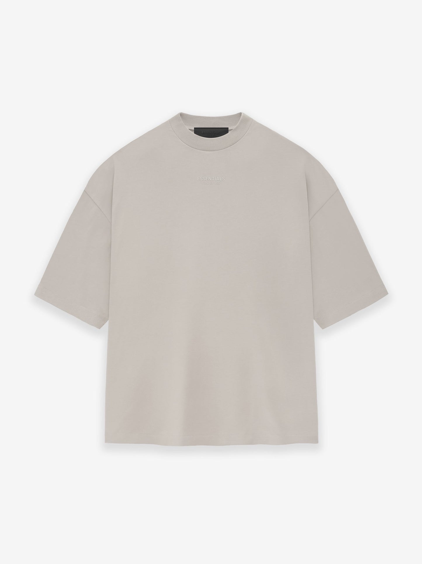 AMBERELLE Cloud Soft Minimal Logo Short Sleeve Tee in taupe