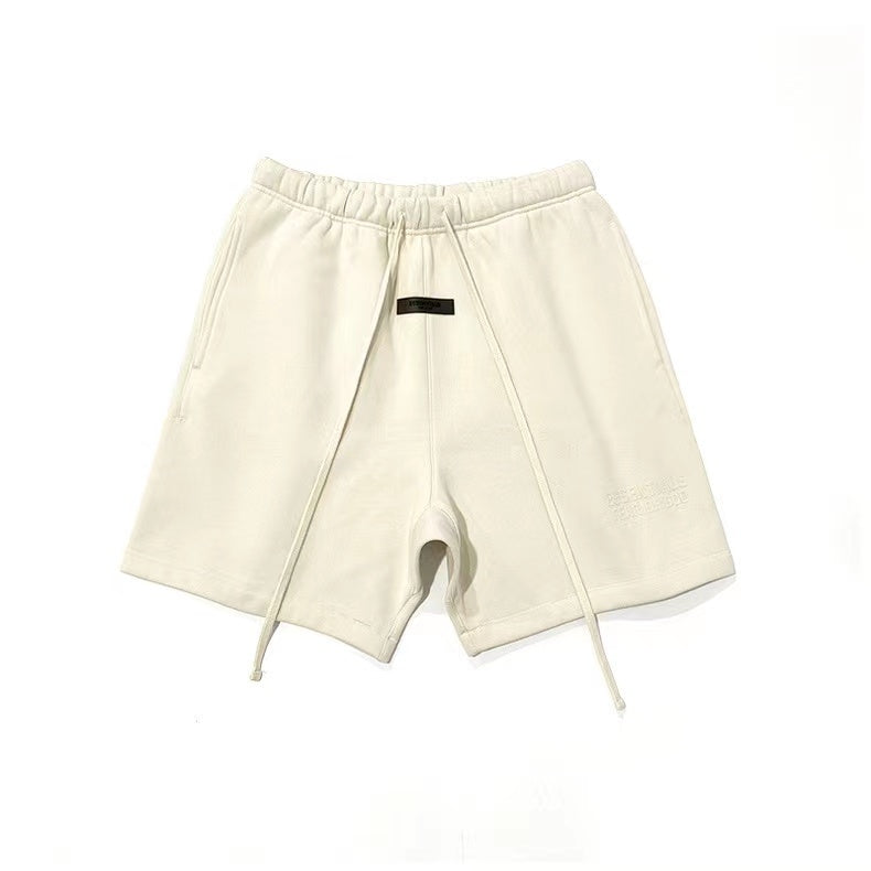 AMBERELLE Core Logo Fleece Sweatshorts in cream