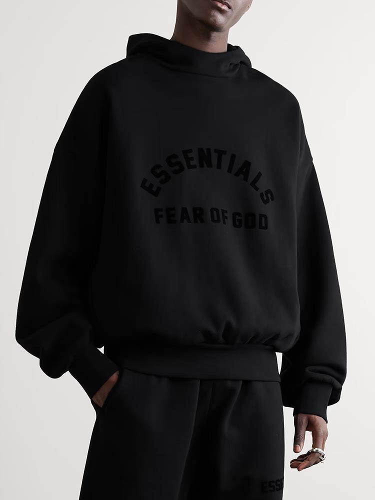 AMBERELLE Arched Logo Fleece Hoodie in beige