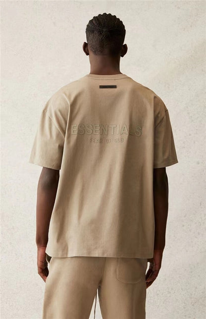 AMBERELLE Back Logo Oversized T-Shirt in taupe