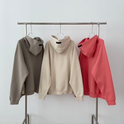 AMBERELLE Tonal Letter Fleece Hoodie in gray