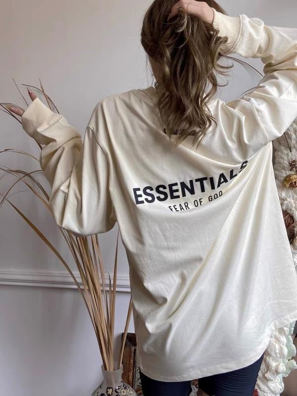 AMBERELLE Back Logo Long Sleeve Tee in light heather grey