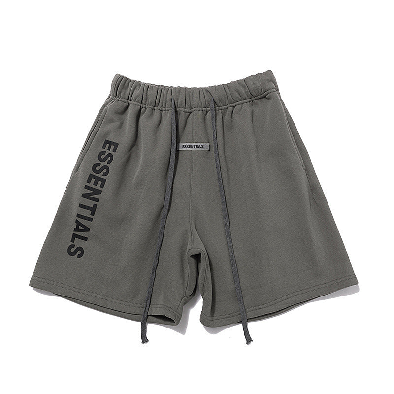 AMBERELLE Vertical Logo Fleece Sweatshorts in beige