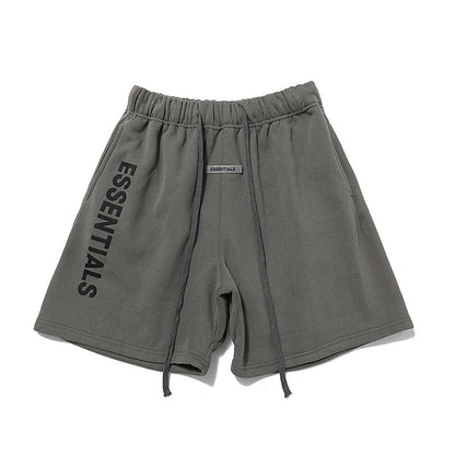 AMBERELLE Vertical Logo Fleece Sweatshorts in beige