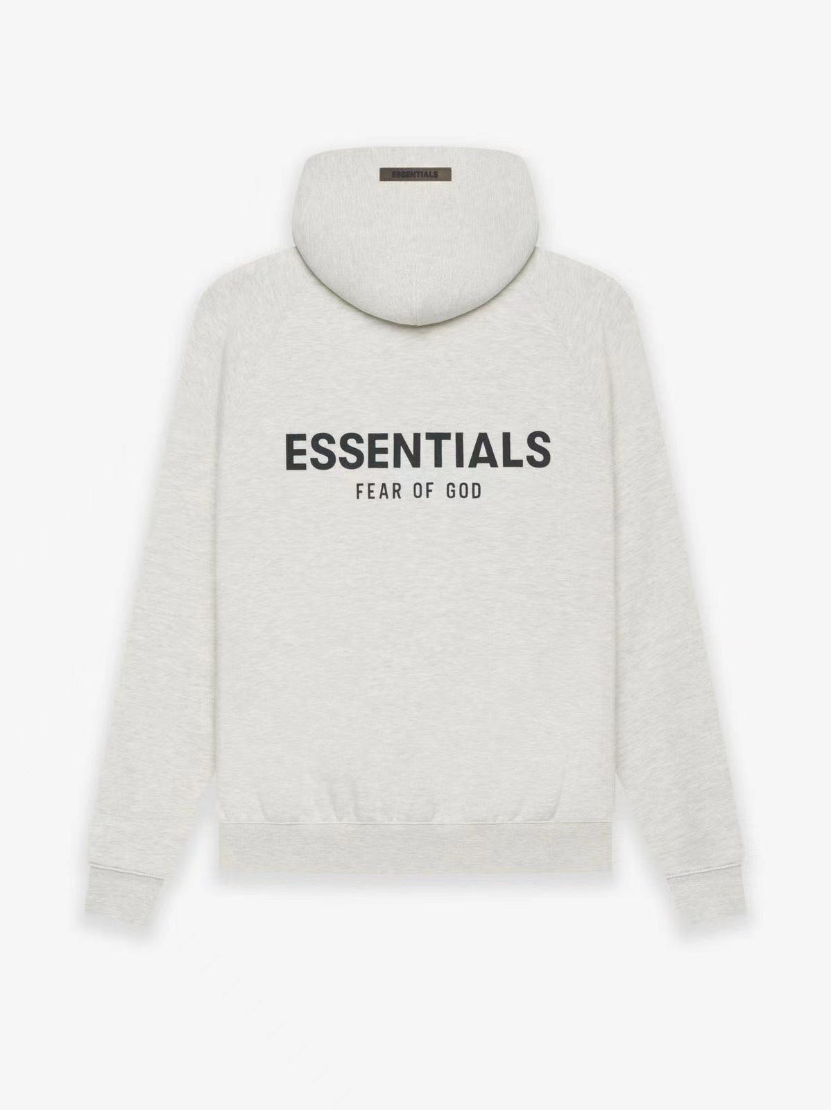 AMBERELLE Back Logo Fleece Pullover Hoodie in light heather grey