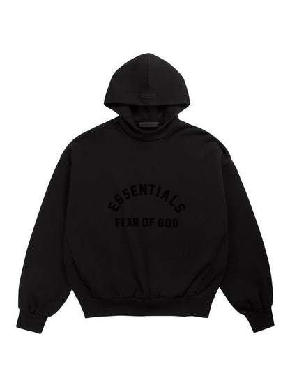 AMBERELLE Arched Logo Fleece Hoodie in black