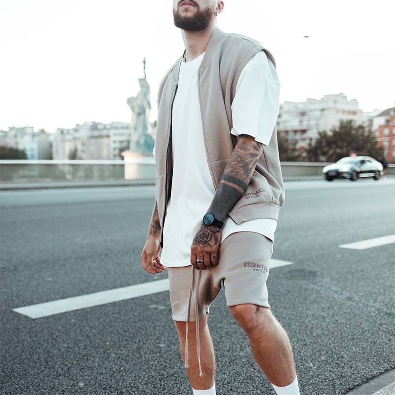 AMBERELLE Relaxed Fleece Sweatshorts in cream