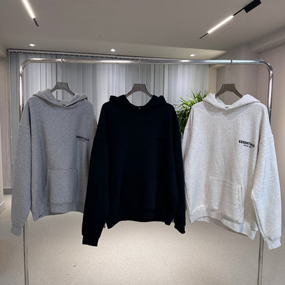 AMBERELLE Mini Flocked Logo Hoodie in cream
