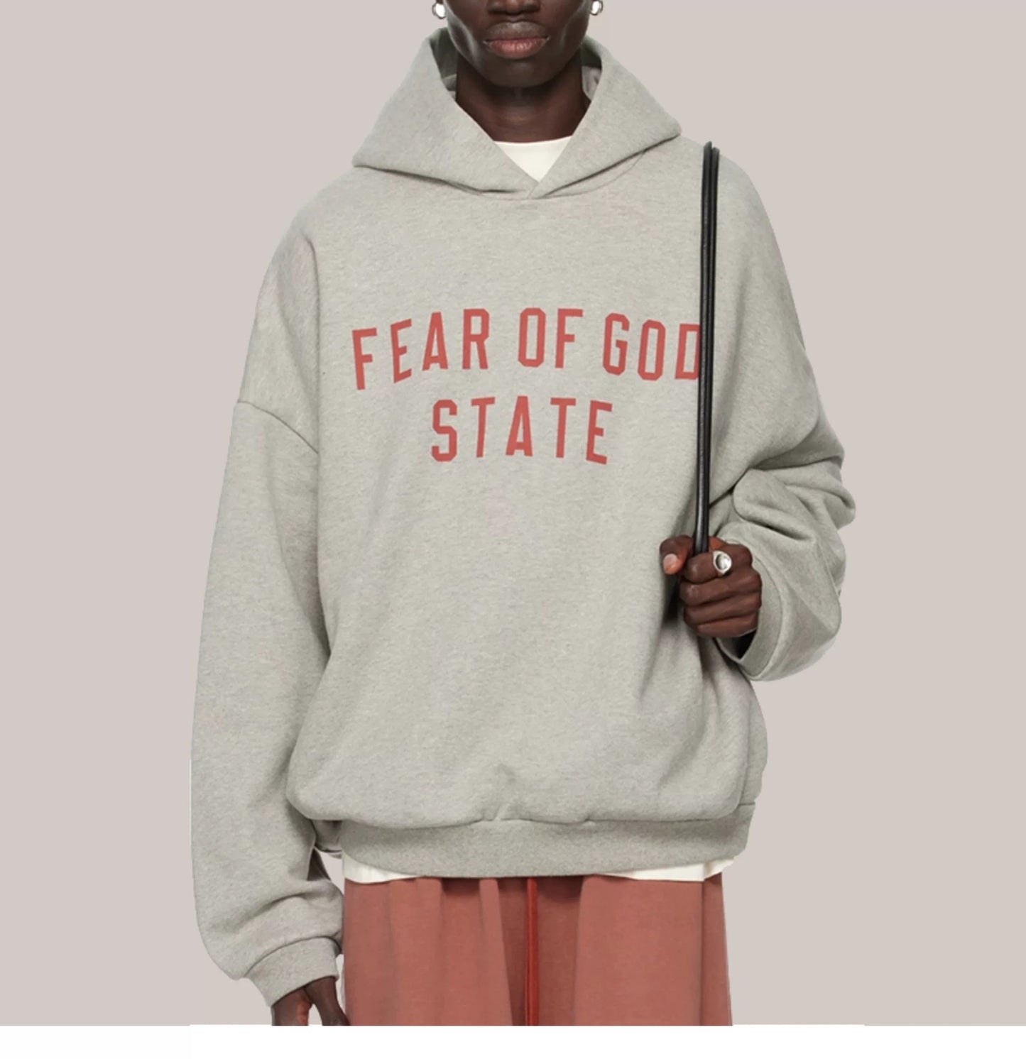 AMBERELLE Collegiate Graphic Fleece Hoodie in black