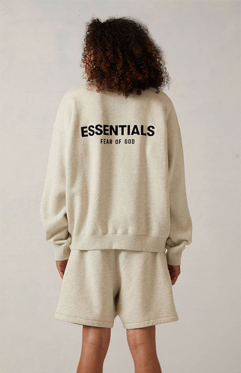 AMBERELLE Back Logo Long Sleeve Sweatshirt in beige
