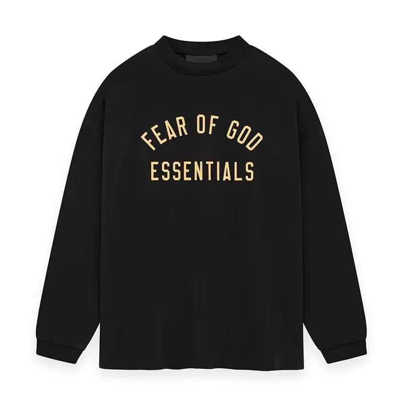 AMBERELLE Arched Logo Oversized Long Sleeve Tee in dark taupe