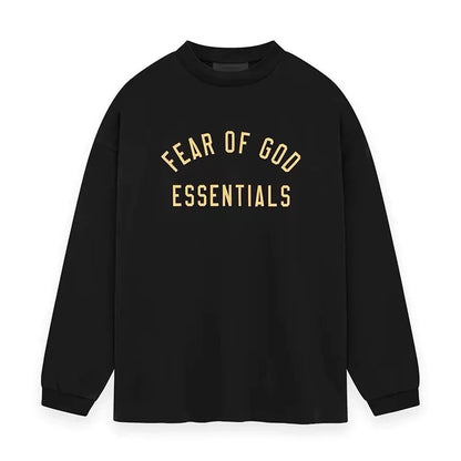 AMBERELLE Arched Logo Oversized Long Sleeve Tee in dark taupe