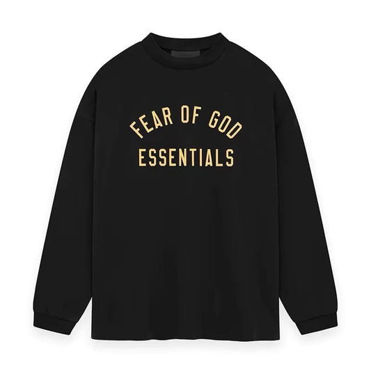 AMBERELLE Arched Logo Oversized Long Sleeve Tee in dark taupe