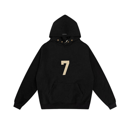 AMBERELLE Number 7 Graphic Fleece Hoodie in red