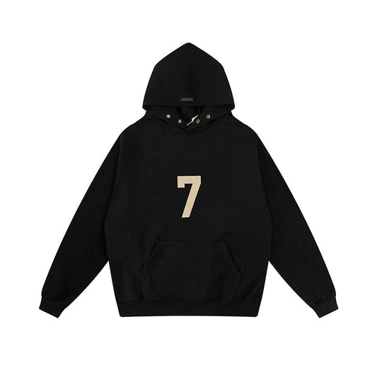 AMBERELLE Number 7 Graphic Fleece Hoodie in red