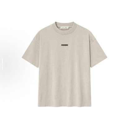 AMBERELLE Oversized Minimal Logo T-Shirt in beige