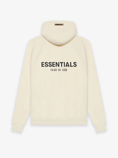 AMBERELLE Back Logo Fleece Pullover Hoodie in light heather grey