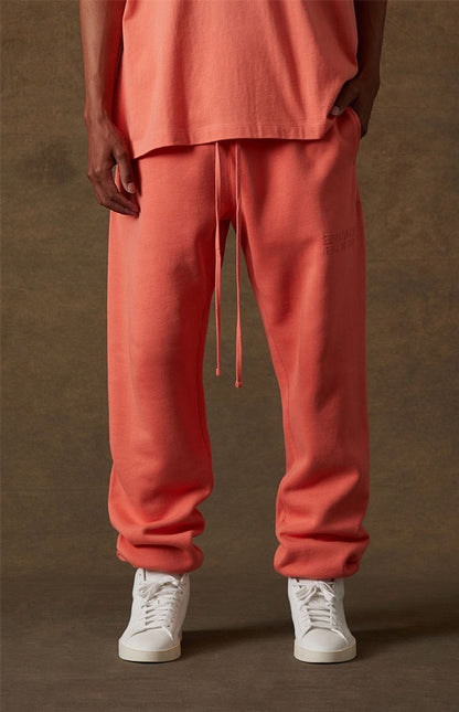 AMBERELLE Double Bar Fleece Joggers in orange