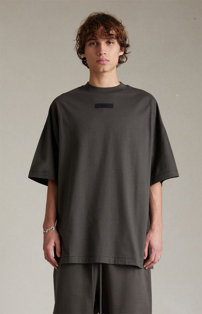 AMBERELLE Silicone Patch Short Sleeve Tee in black