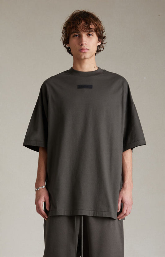 AMBERELLE Silicone Patch Short Sleeve Tee in black