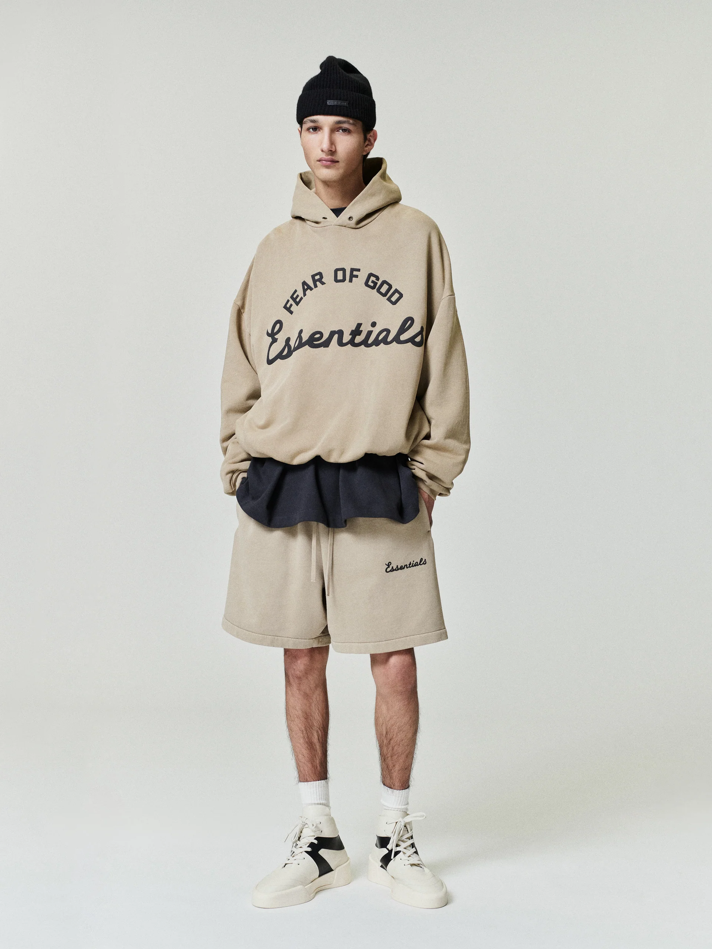 AMBERELLE Faded Logo Fleece Sweatshorts in light heather grey