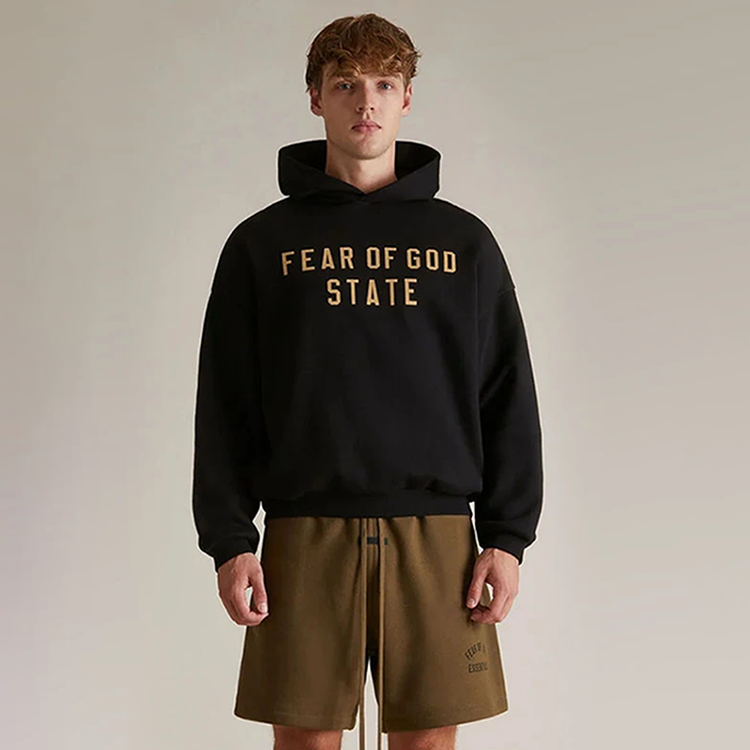 AMBERELLE Collegiate Graphic Fleece Hoodie in black
