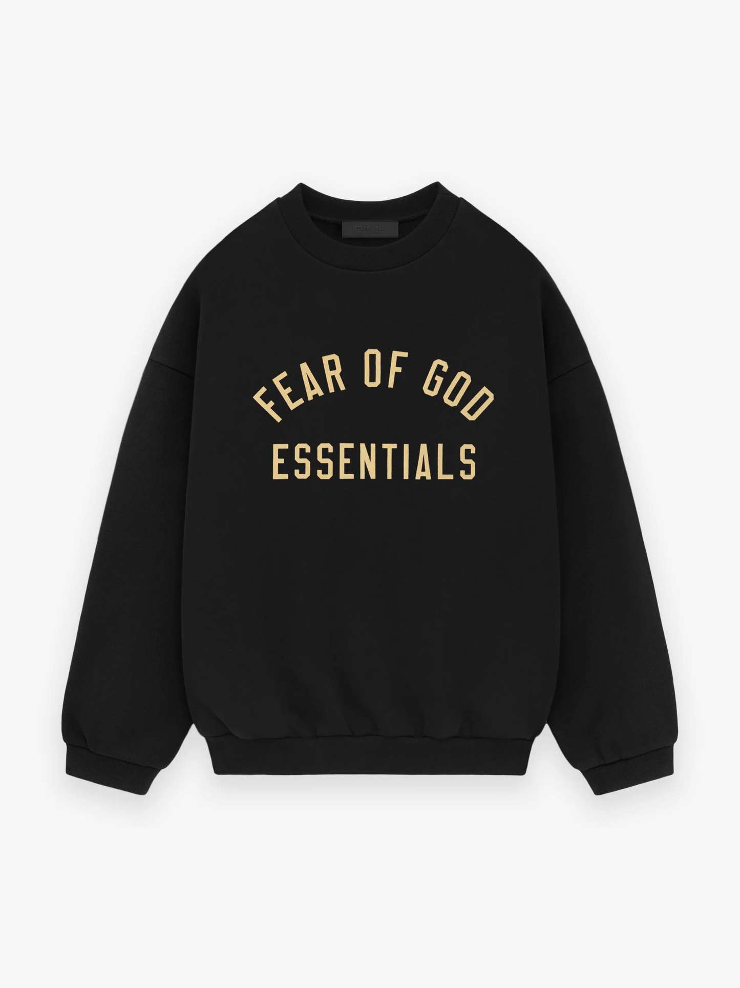 AMBERELLE Arc Letter Fleece Crewneck Sweatshirt in dark green