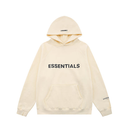 AMBERELLE 20FW Classic Logo Fleece Hoodie in beige