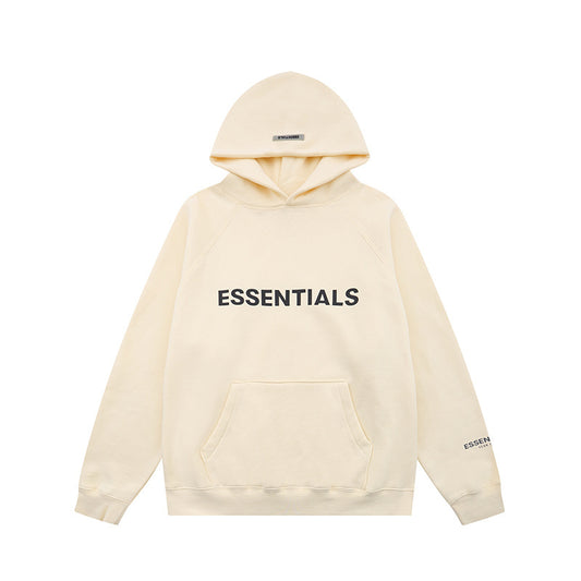 AMBERELLE 20FW Classic Logo Fleece Hoodie in beige