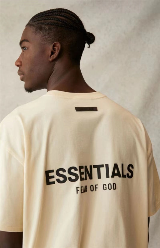 AMBERELLE Back Logo Oversized T-Shirt in beige