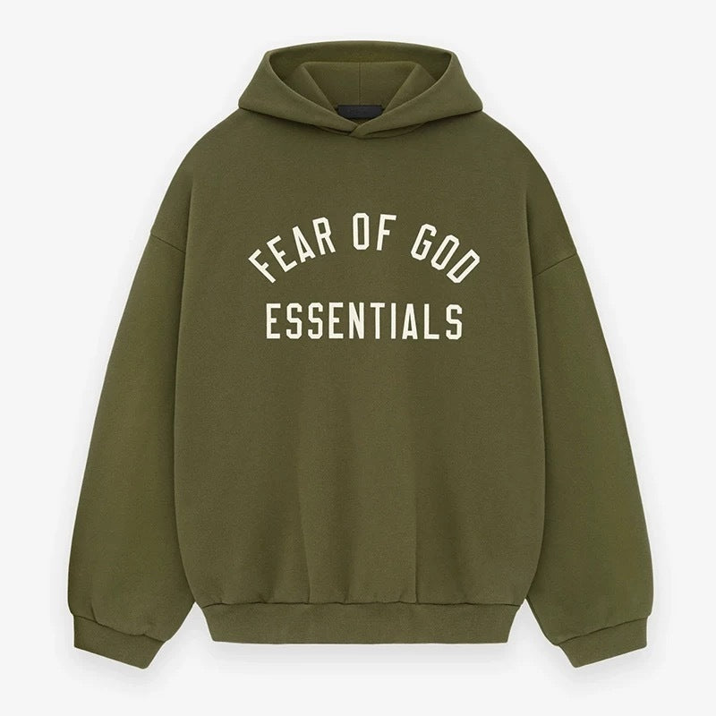 AMBERELLE Back to School Arc Letter Fleece Hoodie in green