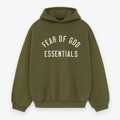 AMBERELLE Back to School Arc Letter Fleece Hoodie in green