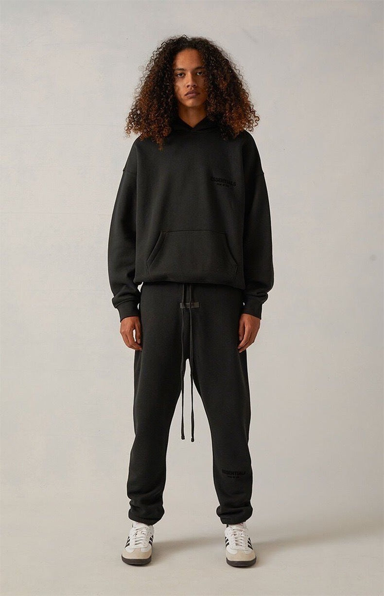 AMBERELLE Flocked Logo Tapered Joggers in black