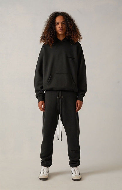 AMBERELLE Flocked Logo Tapered Joggers in black