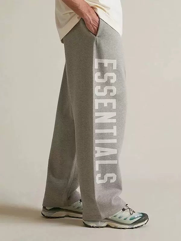 AMBERELLE Vertical Logo Wide-Leg Sweatpants in black