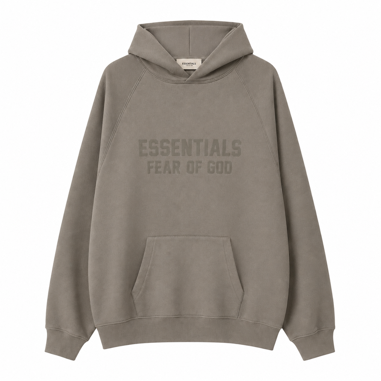 AMBERELLE Tonal Letter Fleece Hoodie in cream