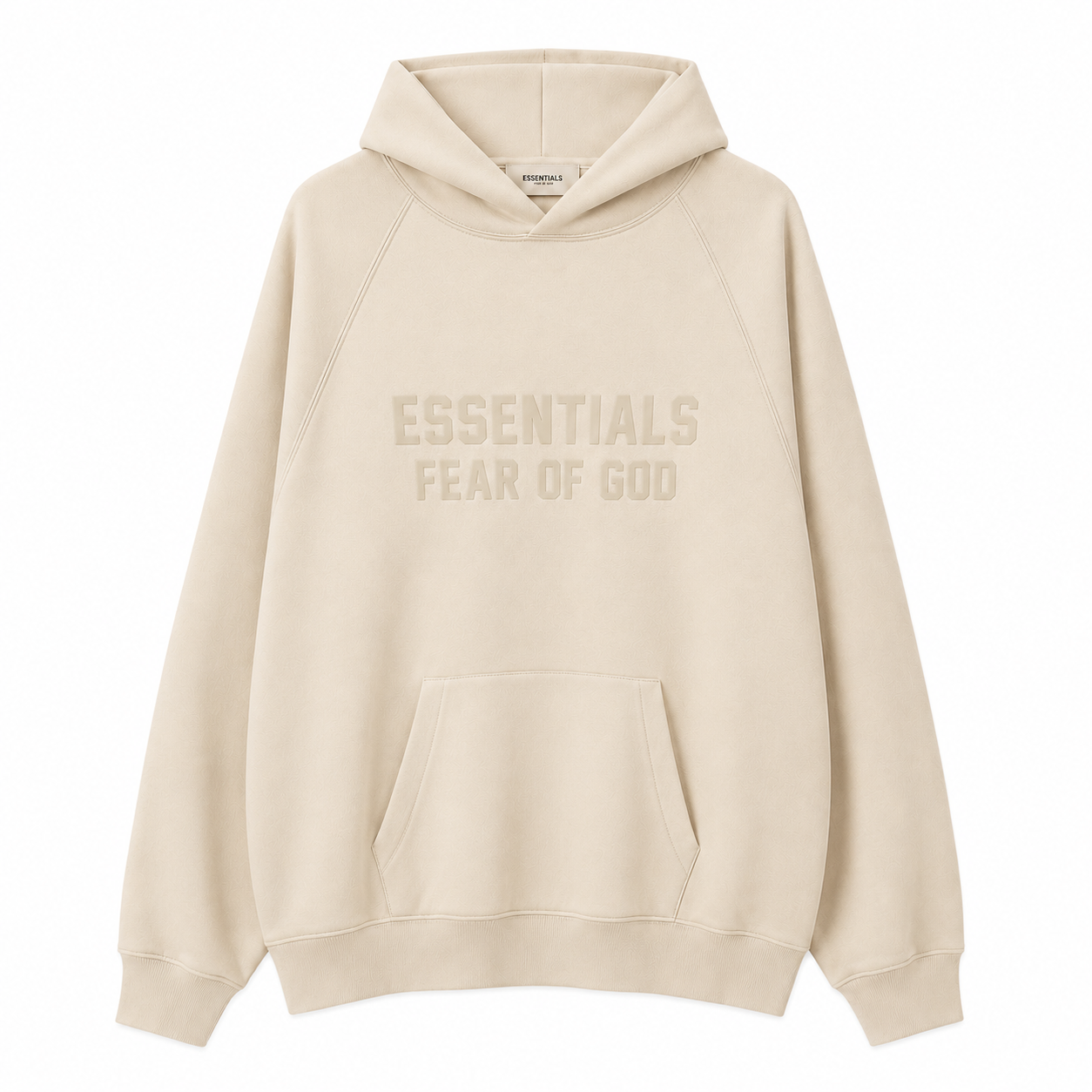 AMBERELLE Tonal Letter Fleece Hoodie in cream