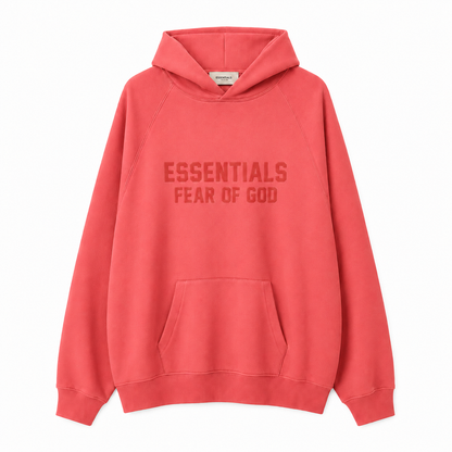 AMBERELLE Tonal Letter Fleece Hoodie in cream