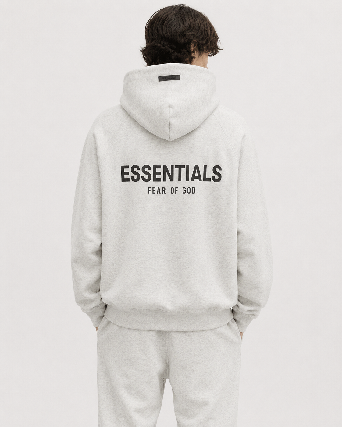 AMBERELLE 21FW Back Logo Fleece Hoodie in cream