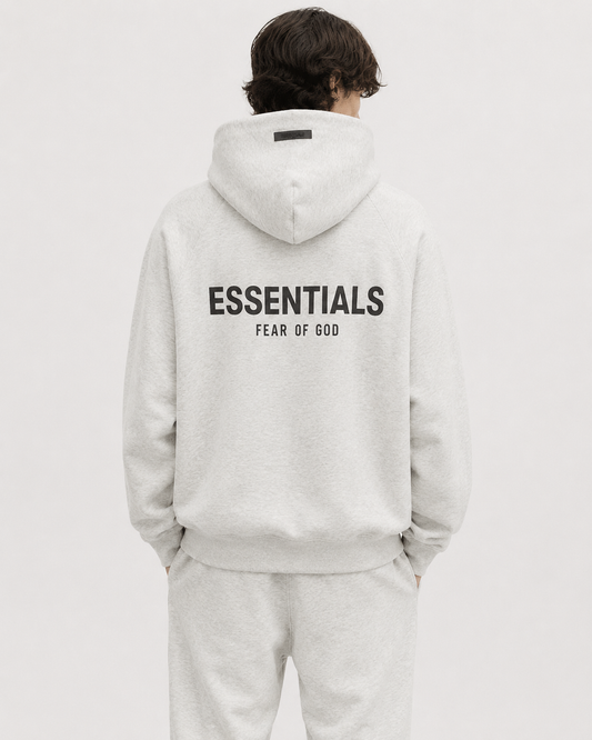 AMBERELLE 21FW Back Logo Fleece Hoodie in cream