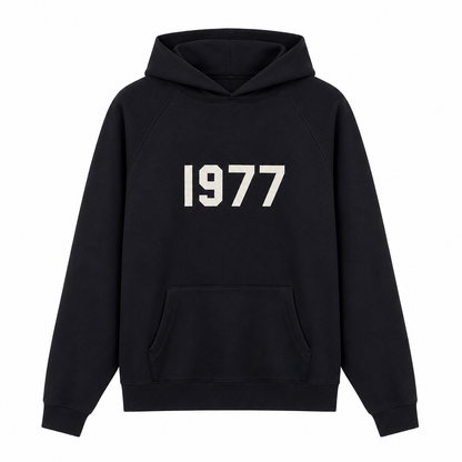 AMBERELLE 1977 Graphic Fleece Hoodie in black