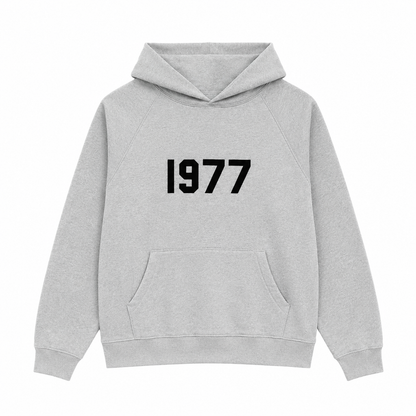 AMBERELLE 1977 Graphic Fleece Hoodie in black