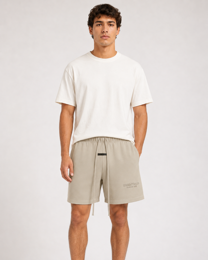 AMBERELLE Tonal Logo Fleece Sweatshorts in gray