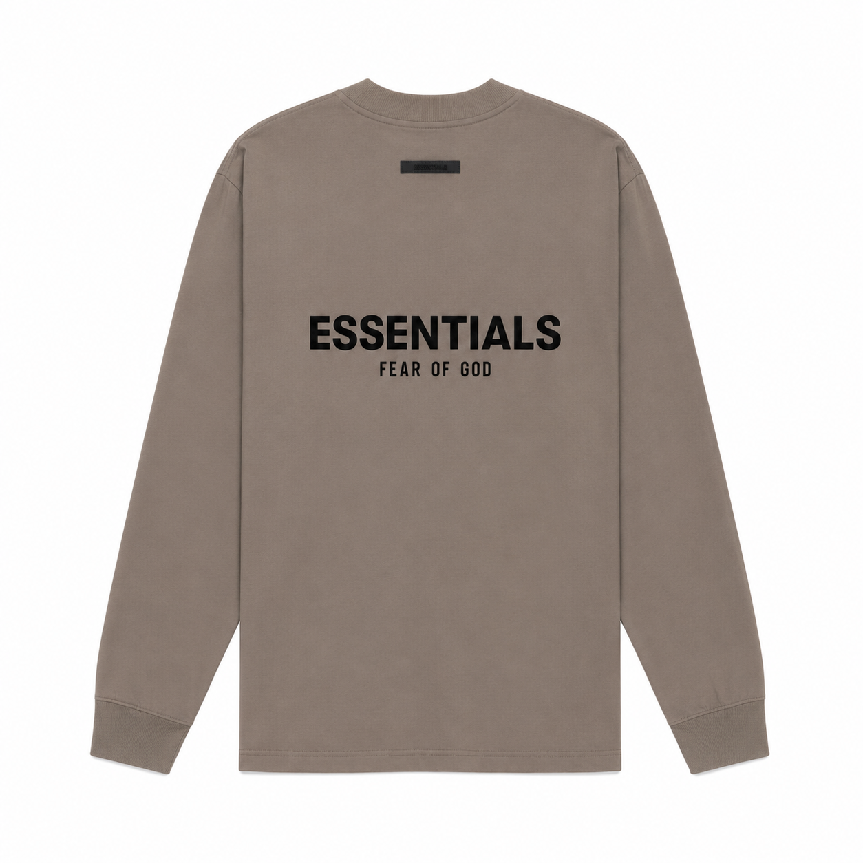 AMBERELLE Back Logo Long Sleeve Tee in dark taupe