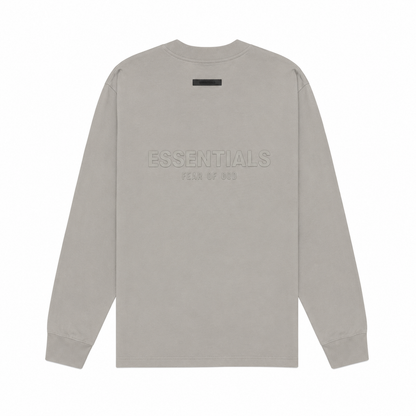 AMBERELLE Back Logo Long Sleeve Tee in dark taupe